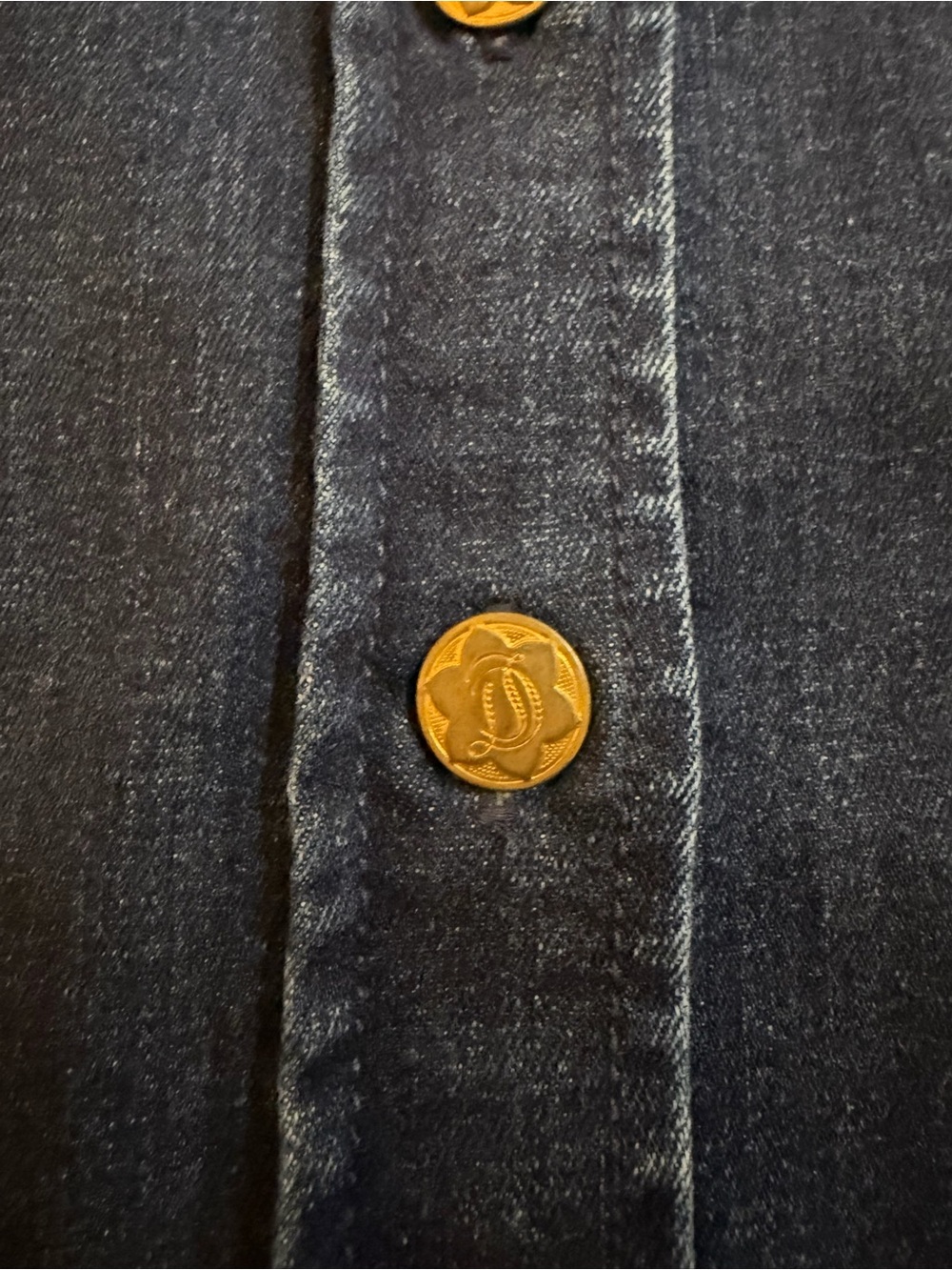 Draper James Blue Jean Denim Skirt  Scalloped & Button Details Size 8 - Picture 13 of 14
